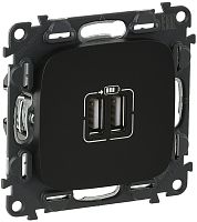 Розетка USB тип A+A без рамки Legrand Valena Allure 2-м. 1500мА антрацит картинка